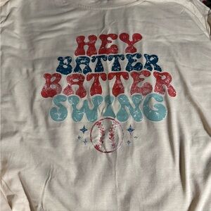 Source Unknown Cream and Red Short Sleeve Tee Retro Graphic